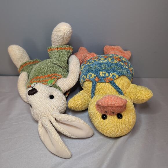 Studio 33 Rabbit Bunny Duck Plush Easter Knit Soft Spring - Picture 6 of 12